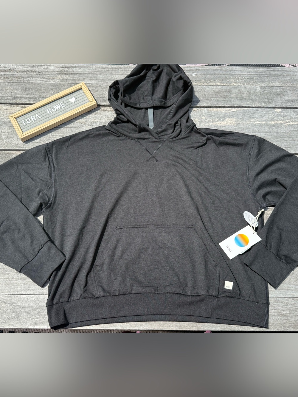 VUORI WOMEN'S HALO MODERN HOODIE black Heather size XL NWT